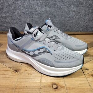 Saucony Tempus Mens 13 Running Athletic Shoes Sneaker Mesh, Concrete/Indigo